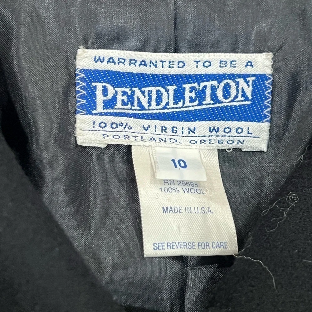 Pendleton Size 10 Made in USA 100% Wool Button Front Blazer Coat Classic Chic